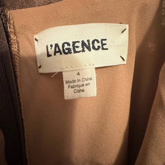 L'AGENCE Susanna Silk Lace Dress - Cowprint - Picture 5 of 5